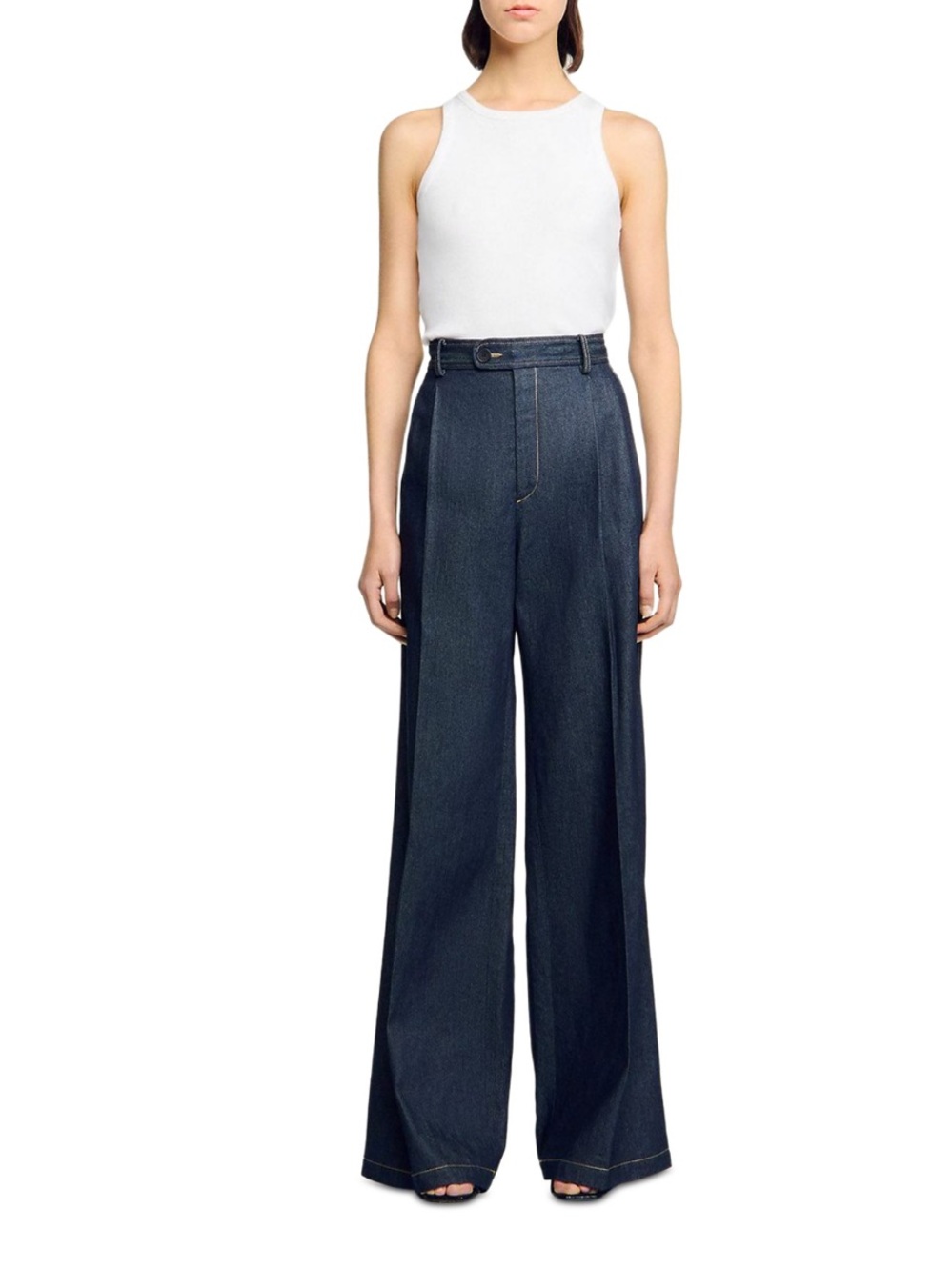 Dark Wash Wide Leg Denim Pants